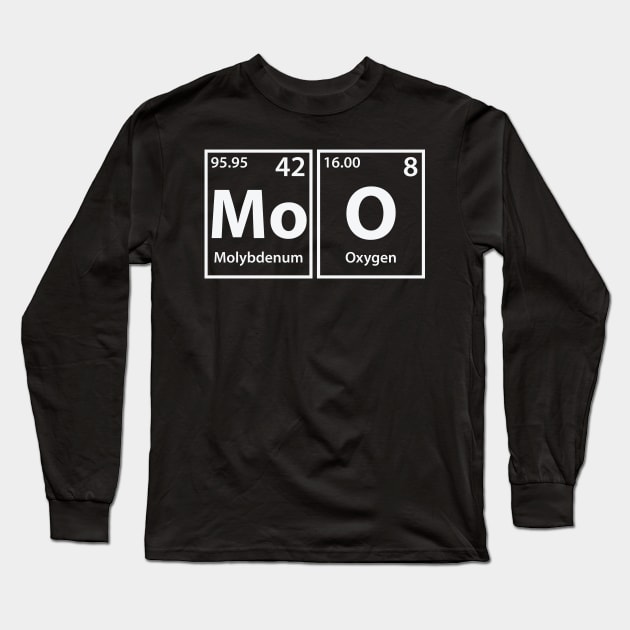 Moo (Mo-O) Periodic Elements Spelling Long Sleeve T-Shirt by cerebrands